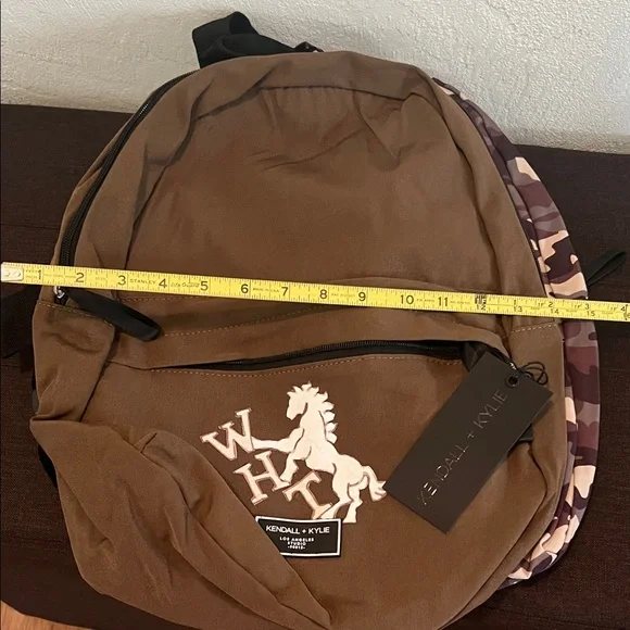 ( 0318) KENDALL+KYLIE. LA STUDIO Brown Backpack Duo w/ WHT Horse