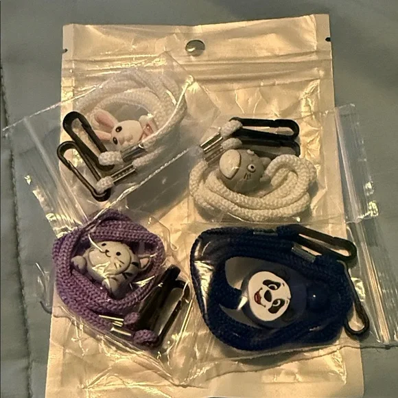 Kids Animal Lanyard Set - Blue, Purple, White
