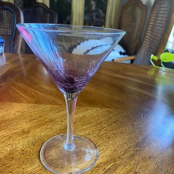 Pier 1 Purple Crackle Martini Glass