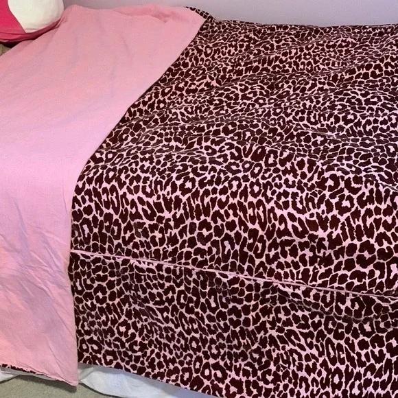 Pier 1 velvet Amit print duvet cover pink‎ brown size twin