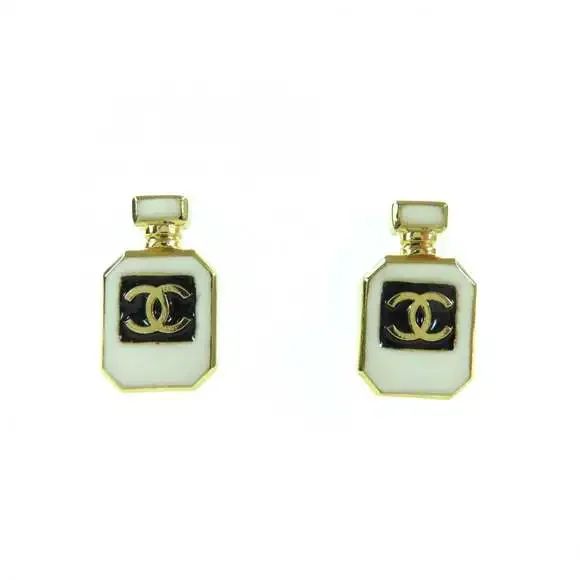 Chanel Cc Logo Earrings Metal Gold-Tone #250124C10B
