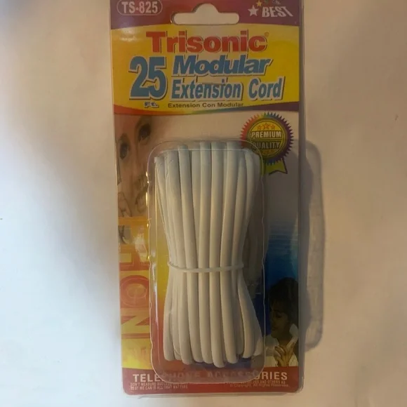 Brand new: Trisonic Telephone Phone Extension Cord Cable Line Wire, 25 feet