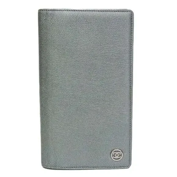 CHANEL Silver Leather Wallet