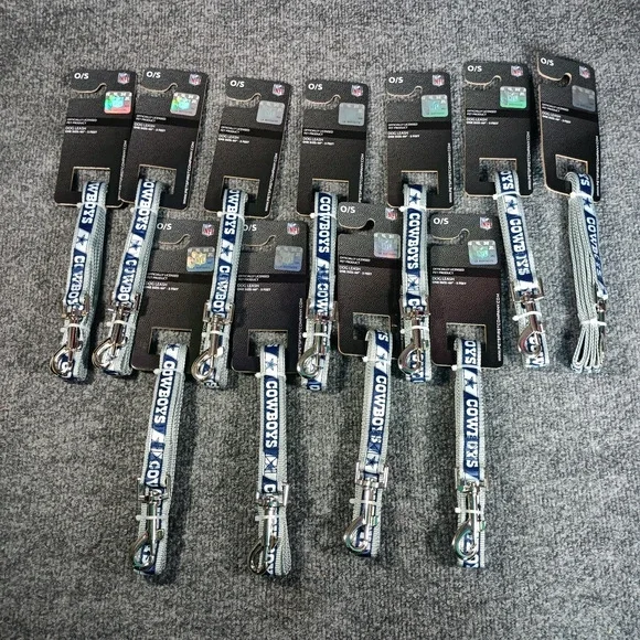 Dallas Cowboys Dog Leash Lot‎ of 11 One Size 5 Feet Official NFL Pet Gear