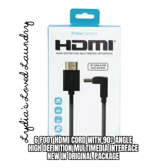 💥 5/$10 6ft HDMI Cord With 90° Angled Head NWT New Unused