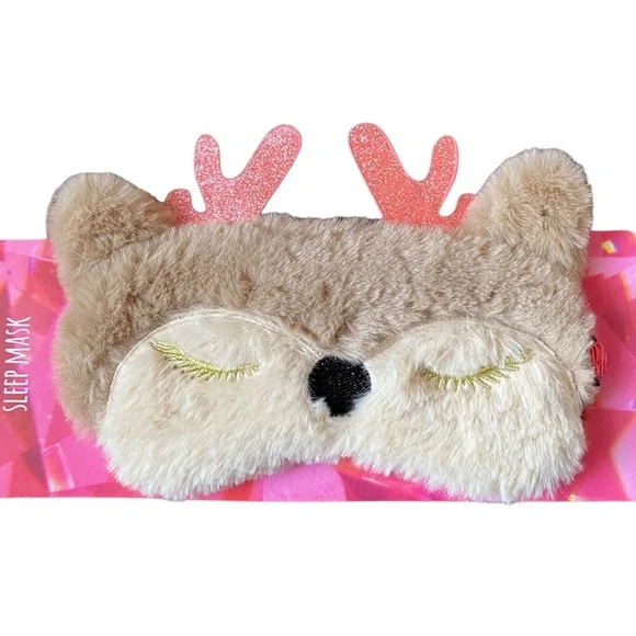 Sleeping Reindeer Cozy Sleepmask with Glitter Antlers