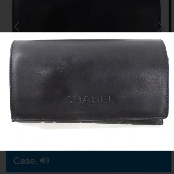 CHANEL Black Leather Eyewear Case