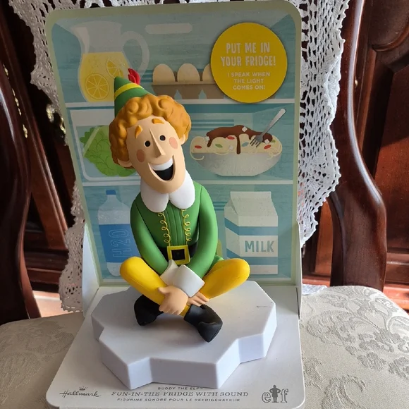 Hallmark Elf Fridge Magnet with Sound - Green and Yellow