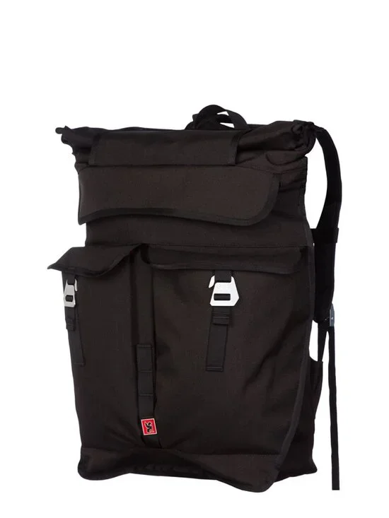CHROME Black Ivan Rolltop Large Messenger Backpack Commuter Bag