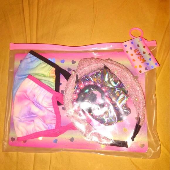 Toddler Face mask Hair Accessory Bundle Set