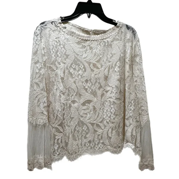 Adiva Elegant Cream Lace Top