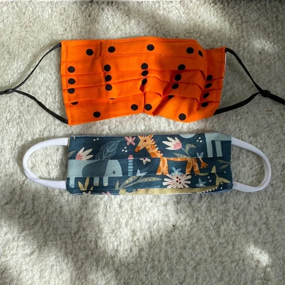 Handmade cotton face masks for toddlers lot of 2
