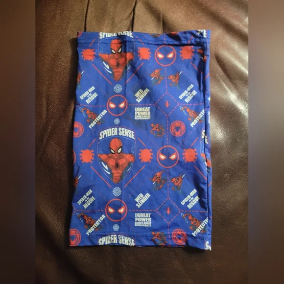 Kids Spider-Man neck gaiter or face covering.