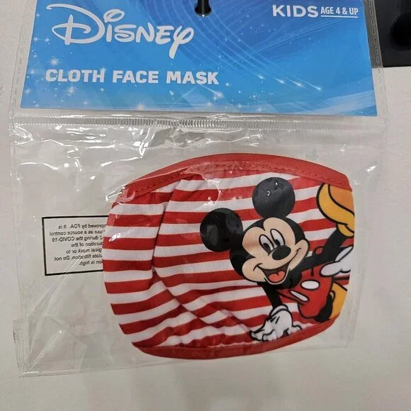 Bundle of 3 New Disney Boys Kids Childrens Mickey Mouse Cloth face masks Ages 4+