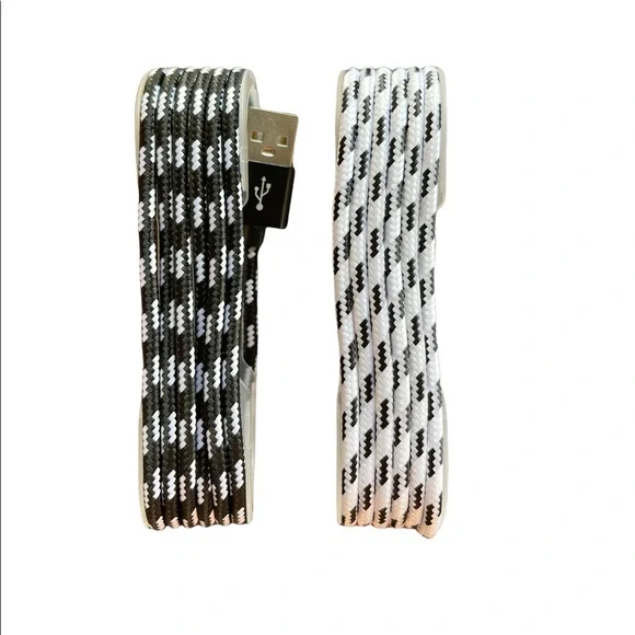 Set of 2 Premium USB Cables Compatible with iPhone Plug Charging Cable Sync 5Ft