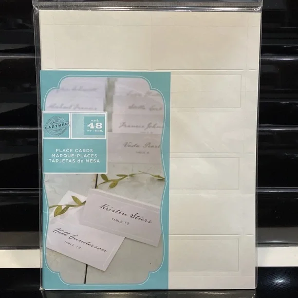 $4 if bundled Gartner Studios PLACE CARDS Pearl Ivory 48 Printable cards