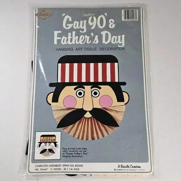 Vintage Gay 90's Art Tissue Hanging 12