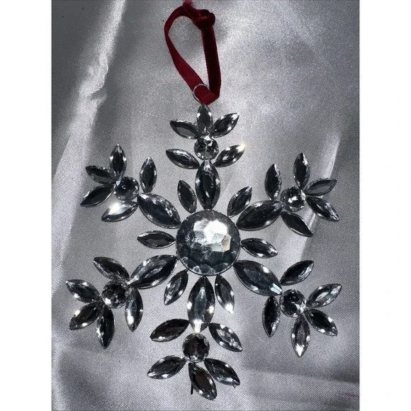 Pier One Snowflake Ornament Shiny Gem bling Decoration