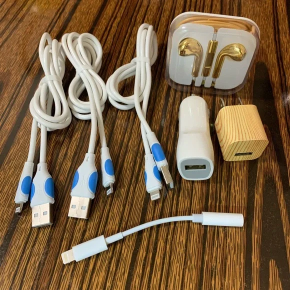 Bundle deal! 3pcs usb cable + wall charger + aux adapter+headphone +car charger