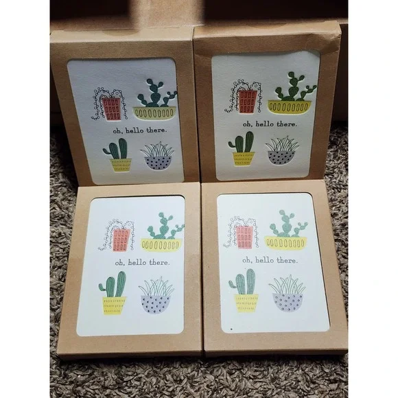 Hallmark Blank Inside Cards All Occasions Plant Succulent In Pot Lot Of‎ 4 Boxes