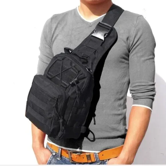 Tactical Molle Sling Shoulder Bag Assault Backpack Crossbody Messenger Chest Bag