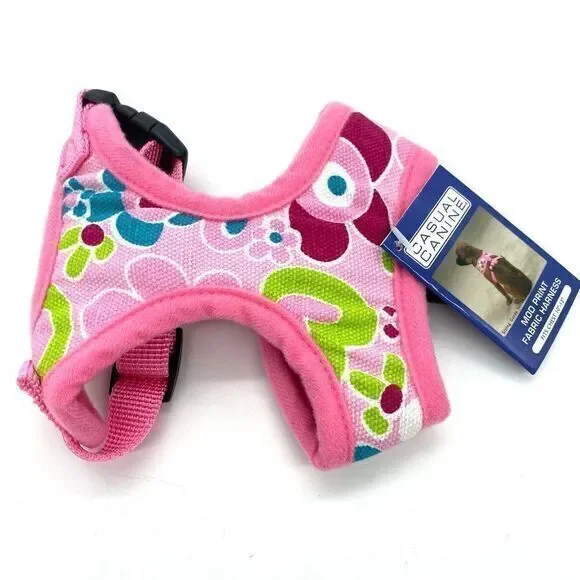 Dog Harness Casual Canine Pink Floral Mod Print XS New