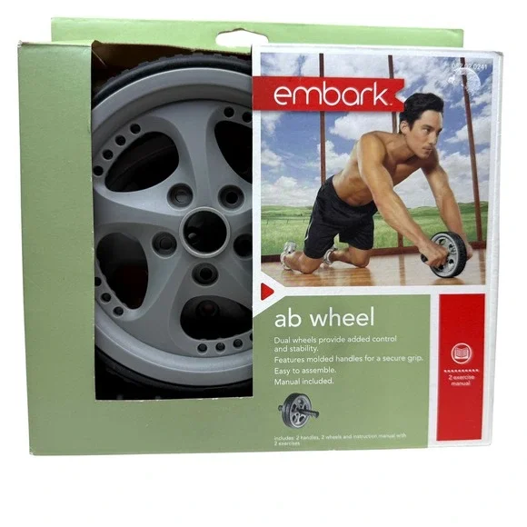 Embark Dual Ab Wheel Roller Abdominal Exercise Fitness Core Workout Equipment