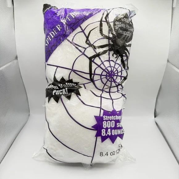 Amscan‎ Mega Value Pack Halloween Spider Webs 8.4 Ounces Stretches To 800 Sq Ft
