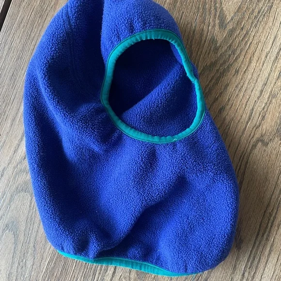 Patagonia Vintage Kids Size Large Blue Teal Fleece Balaclava Ski Mask Hood