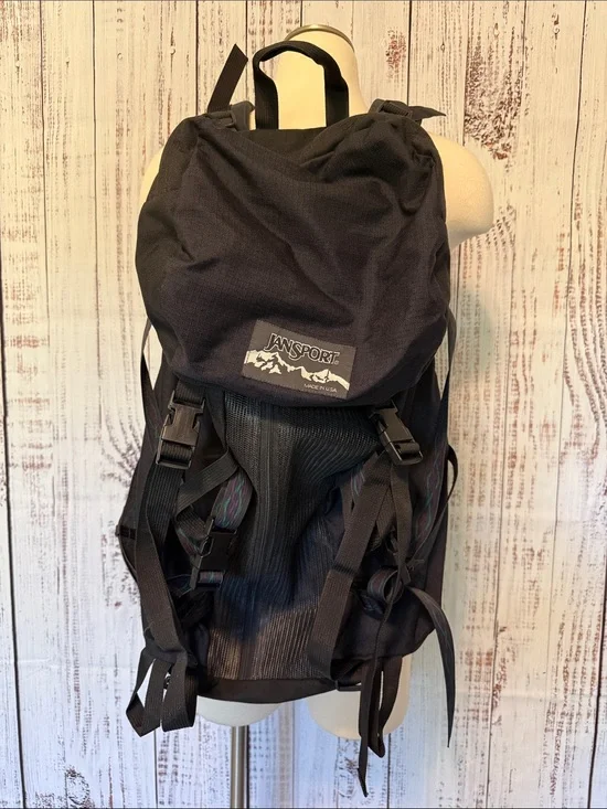 Jansport Black Hiking Backpack with Multicolor Accents