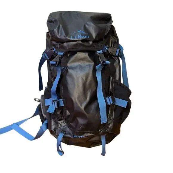 L.L. Bean All Conditions Daypack Hiking Backpack Waterproof 24L Black Blue