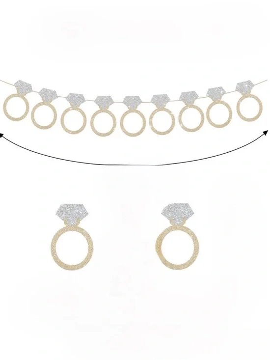 Gold & Silver Ring Garland Necklace Banner - Women Jewelry Decoration
