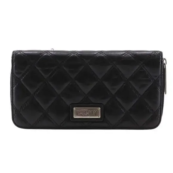 CHANEL Authentic Black Lambskin Leather Wallet