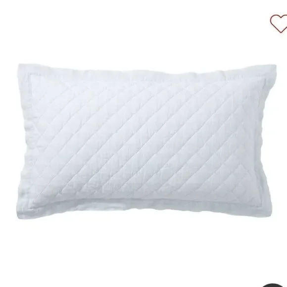 Pottery Barn Belgian Flax Linen Diamond Quilted King Sham