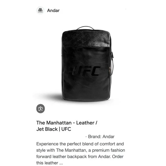 Andar The Manhattan Leather Backpack Jet Black UFC 30th Anniversary Limited New