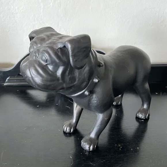 Pottery Barn Antique Bronze Metal bull/Pug Dog Statue