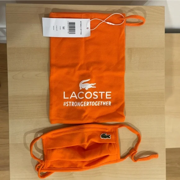 Lacoste Orange Kids Face Mask and Pouch Set