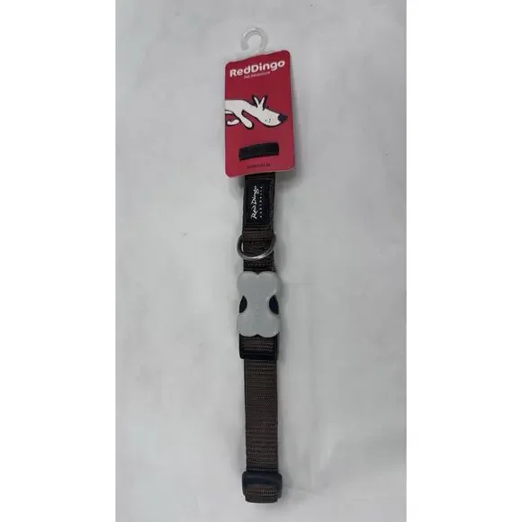 Red Dingo Australia Buckle bone Dog Collar Medium 30-45cm (12-18”) Plain Brown