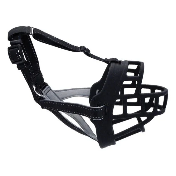 Coastal Soft Basket Muzzle For Dogs Black Size 4 Dalmatian Pointer Husky