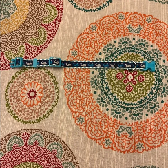 ADORABLE NWT navy/aqua/gray whale dog collar