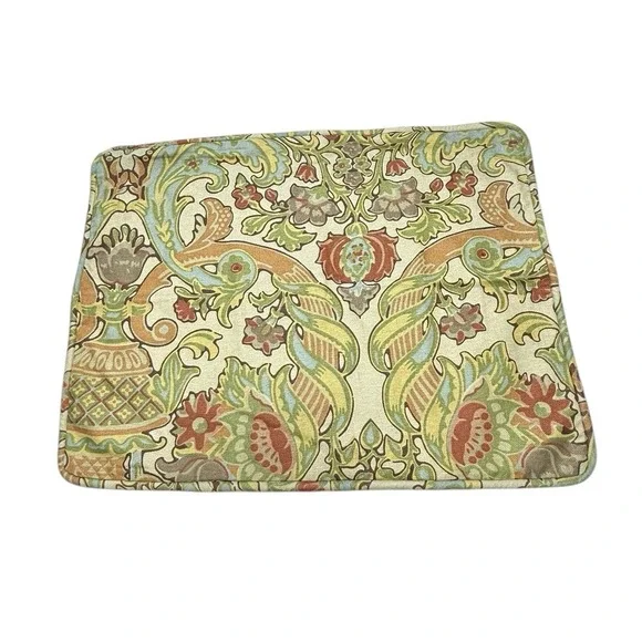 Pottery Barn‎ Jacobean Floral Linen Cotton Standard Pillow Sham Green Rust Blue