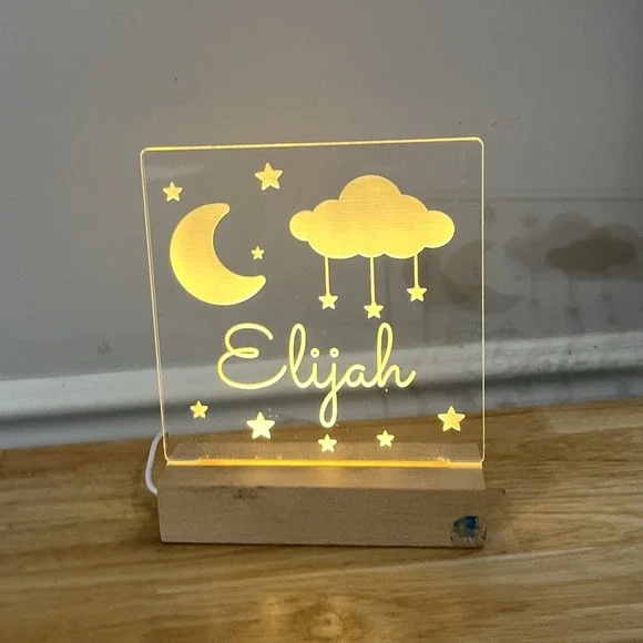 LED Light Up Wood Stand 