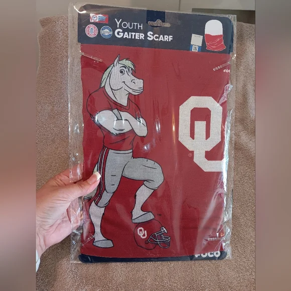 Forever Collectibles Oklahoma Sooners College Gaiter Scarf Youth Red And White