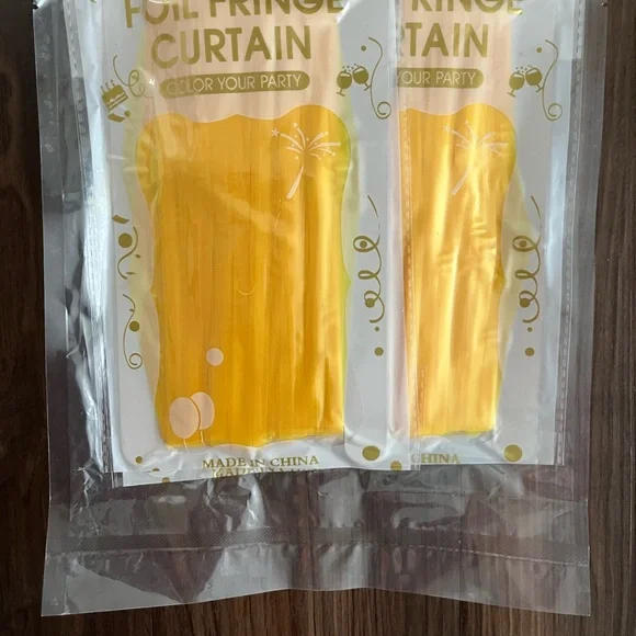 Yellow Foil Fringe Curtain - Glow in the Dark