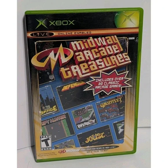Midway Arcade Treasures Xbox Game CIB 20+ Classic Games Defender Joust
