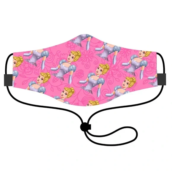 1 Pink Princess Face Mask + filter with Adjustable Strap