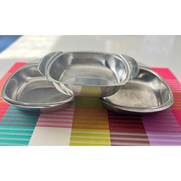VTG set of 3 Fraser's Cultura Stainless Steel Serving Dish-Sweden