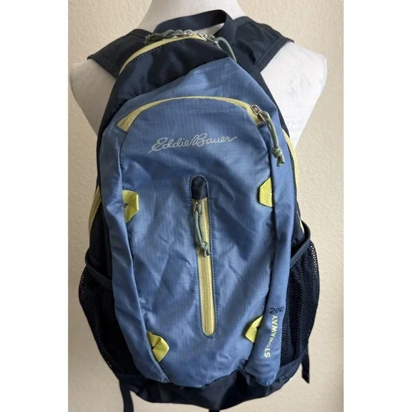Eddie Bauer Stowaway Backpack 20L Blue Nylon Packable Daypack Hiking Travel Bag