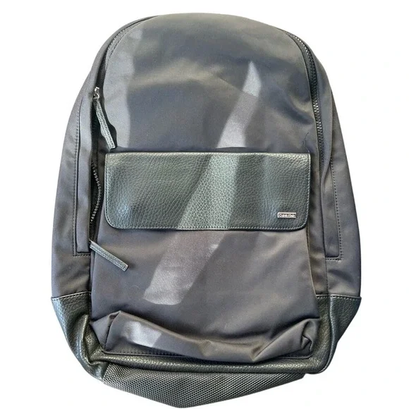 Calvin‎ Klein Nylon Backpack W Pebble PU Trim Black