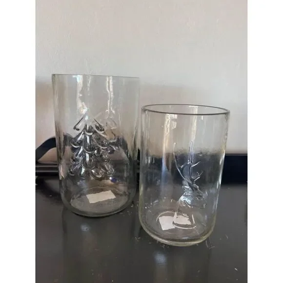 Pottery Barn Christmas Glass Hurricanes